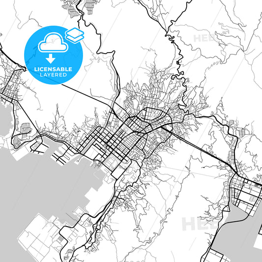 Layered PDF map of Kure, Hiroshima, Japan
