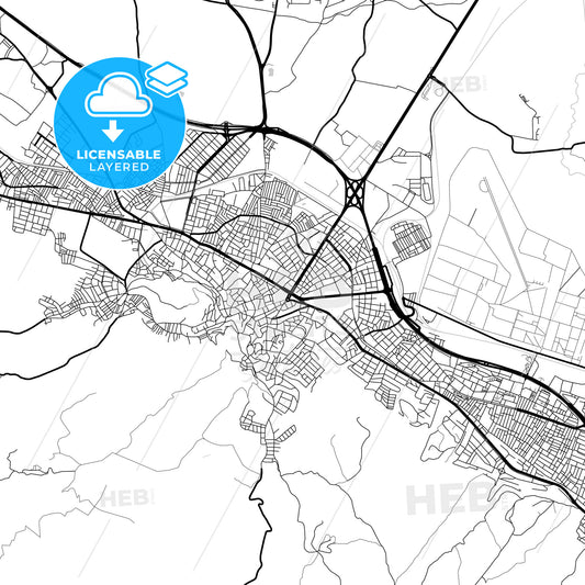 Layered PDF map of Kütahya, Kütahya, Turkey