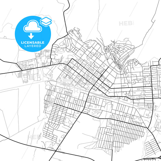 Layered PDF map of Kuznetsk, Penza Oblast, Russia