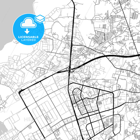 Layered PDF map of Laem Chabang, Chonburi, Thailand