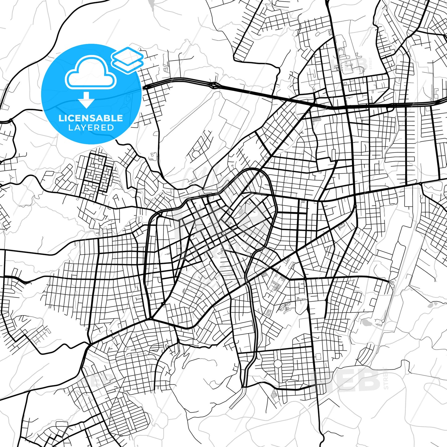 Layered PDF map of Lages, Brazil