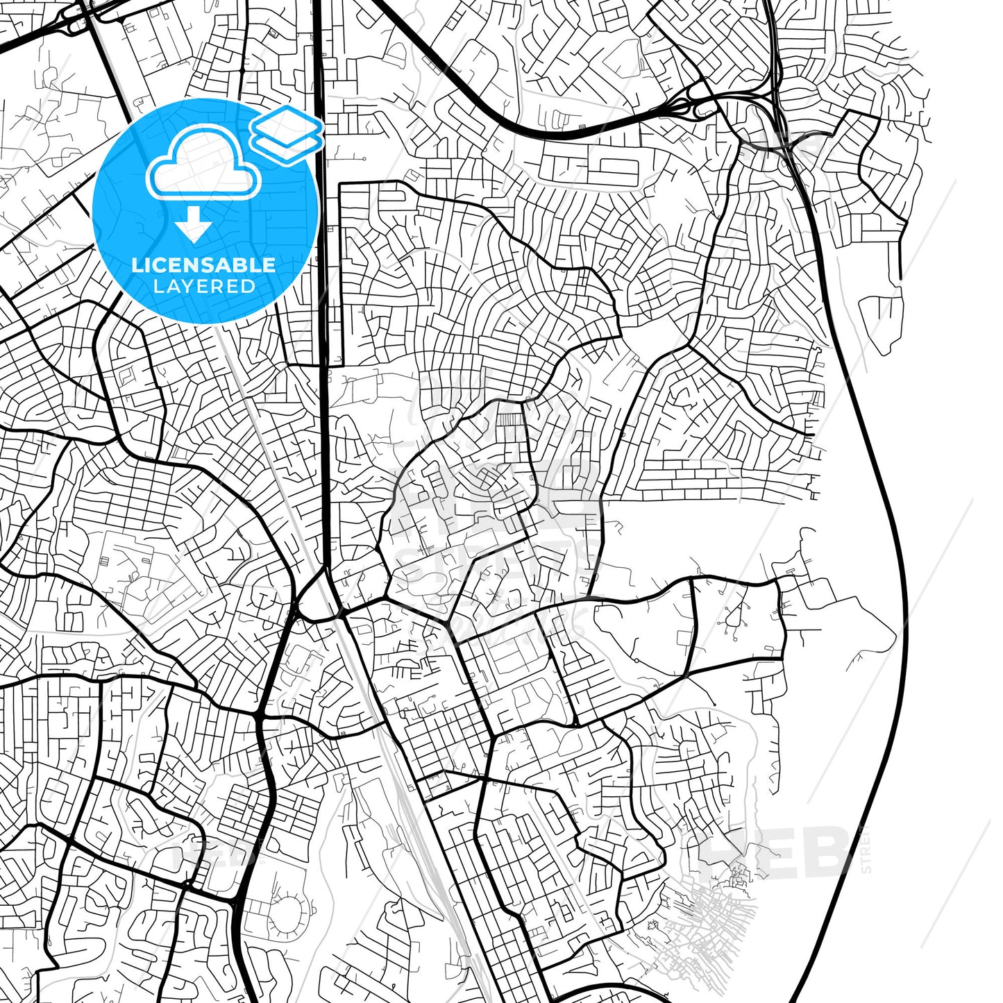 Layered PDF map of Lagos, Nigeria