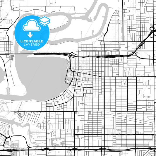 Layered PDF map of Lake Charles, Louisiana, United States