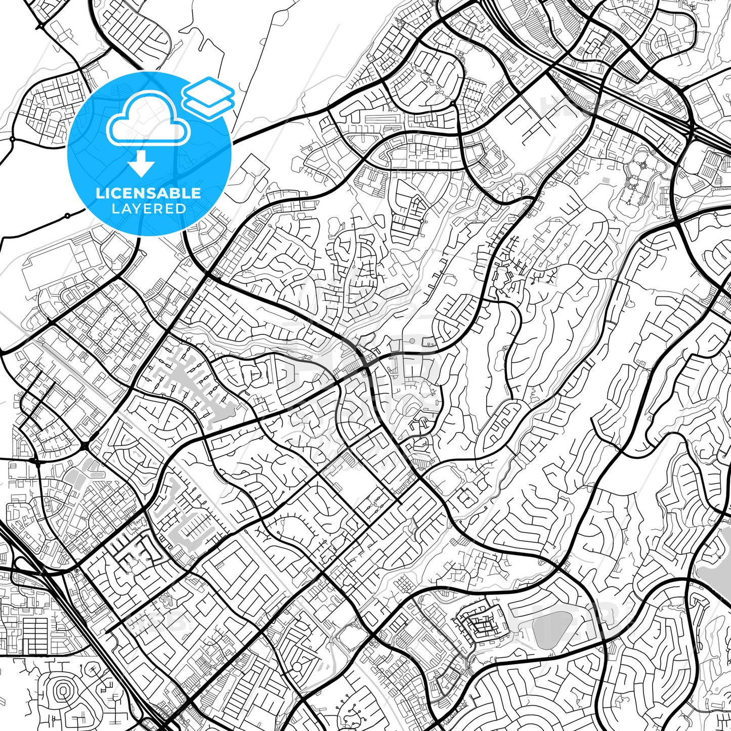 Layered PDF map of Lake Forest, California, United States