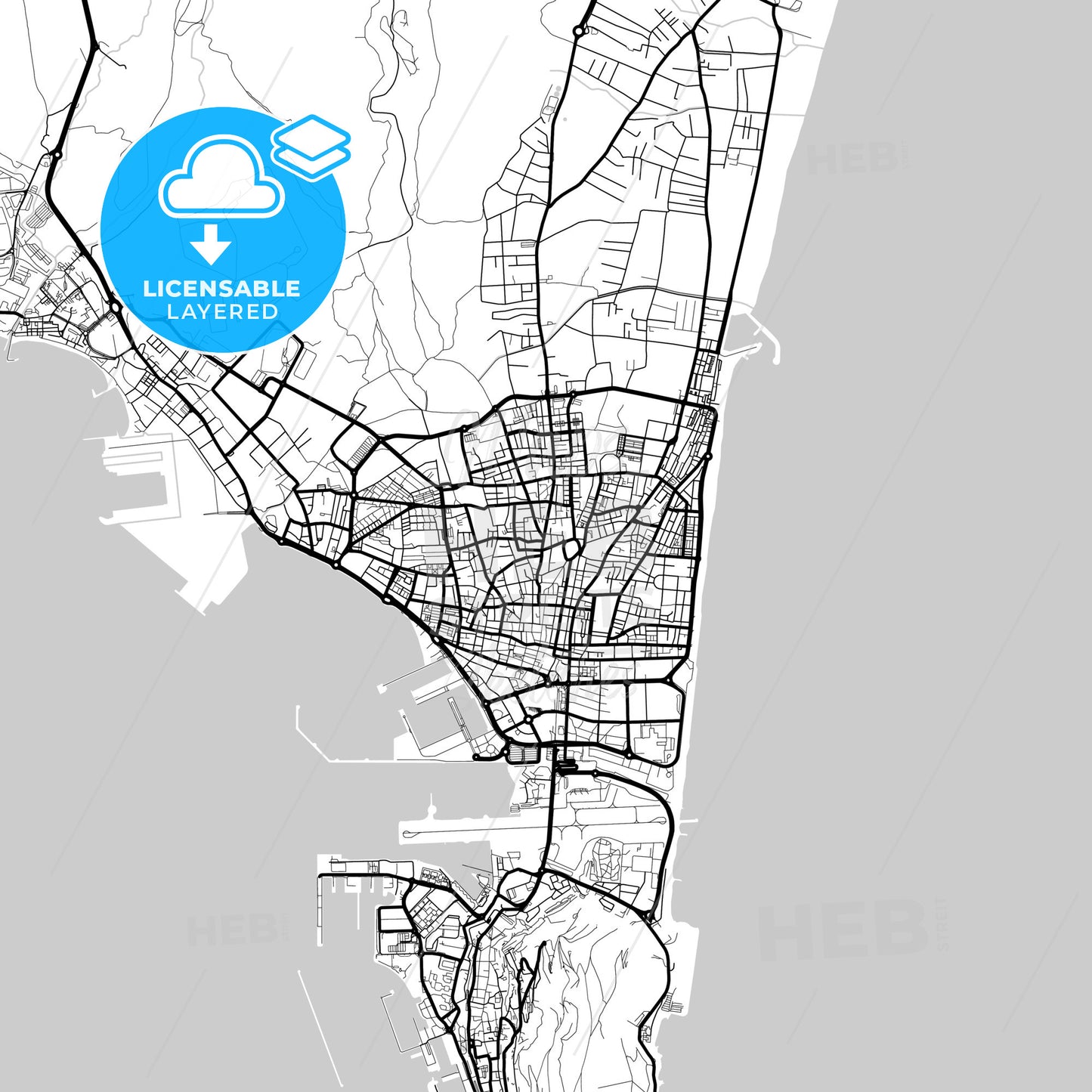 Layered PDF map of La Línea de la Concepción, Cádiz, Spain