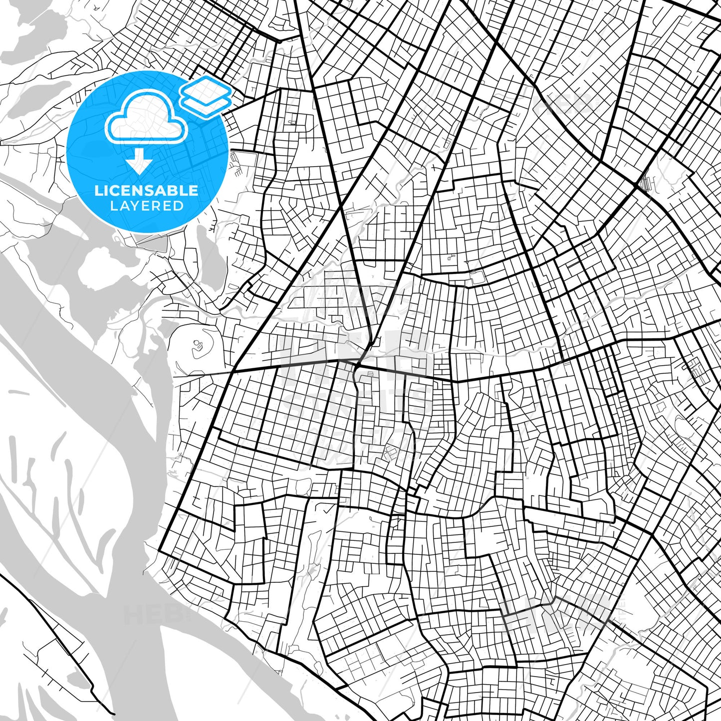 Layered PDF map of Lambare, Paraguay