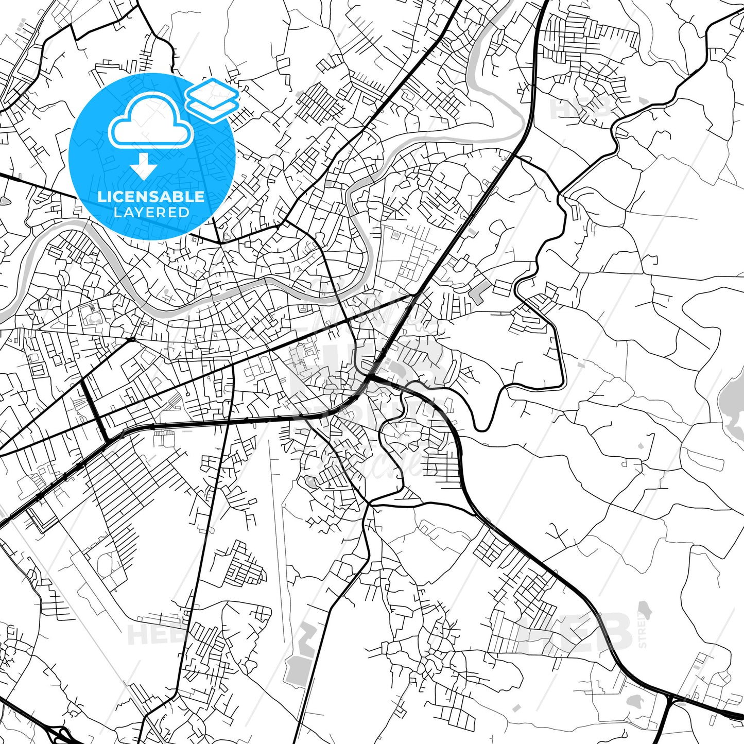 Layered PDF map of Lampang, Lampang, Thailand