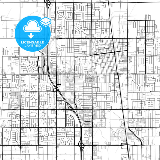 Layered PDF map of Lancaster, California, United States