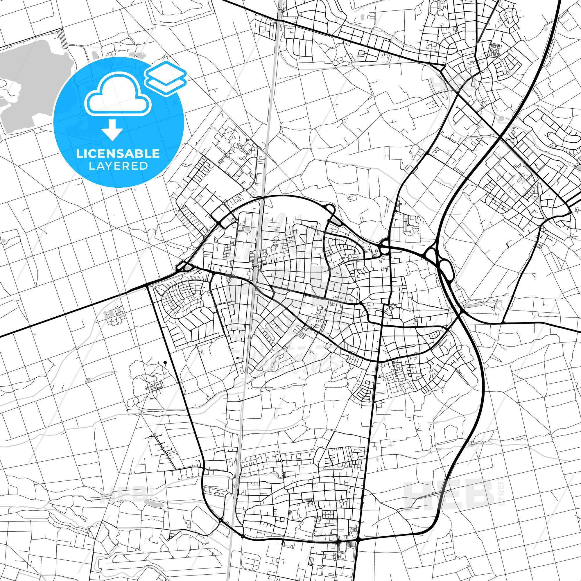 Layered PDF map of Langen, Hesse, Germany - HEBSTREITS