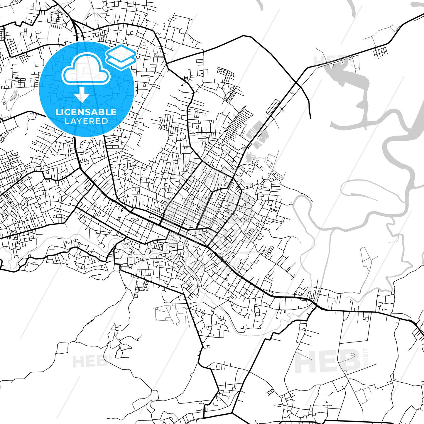 Layered PDF map of Langsa, Aceh, Indonesia