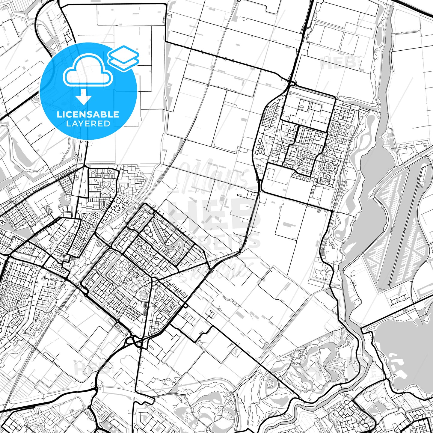 Layered PDF map of Lansingerland, South Holland, Netherlands