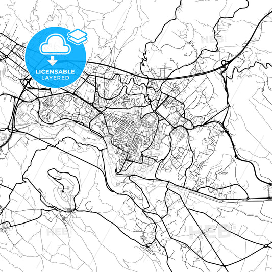 Layered PDF map of L Aquila, Abruzzo, Italy