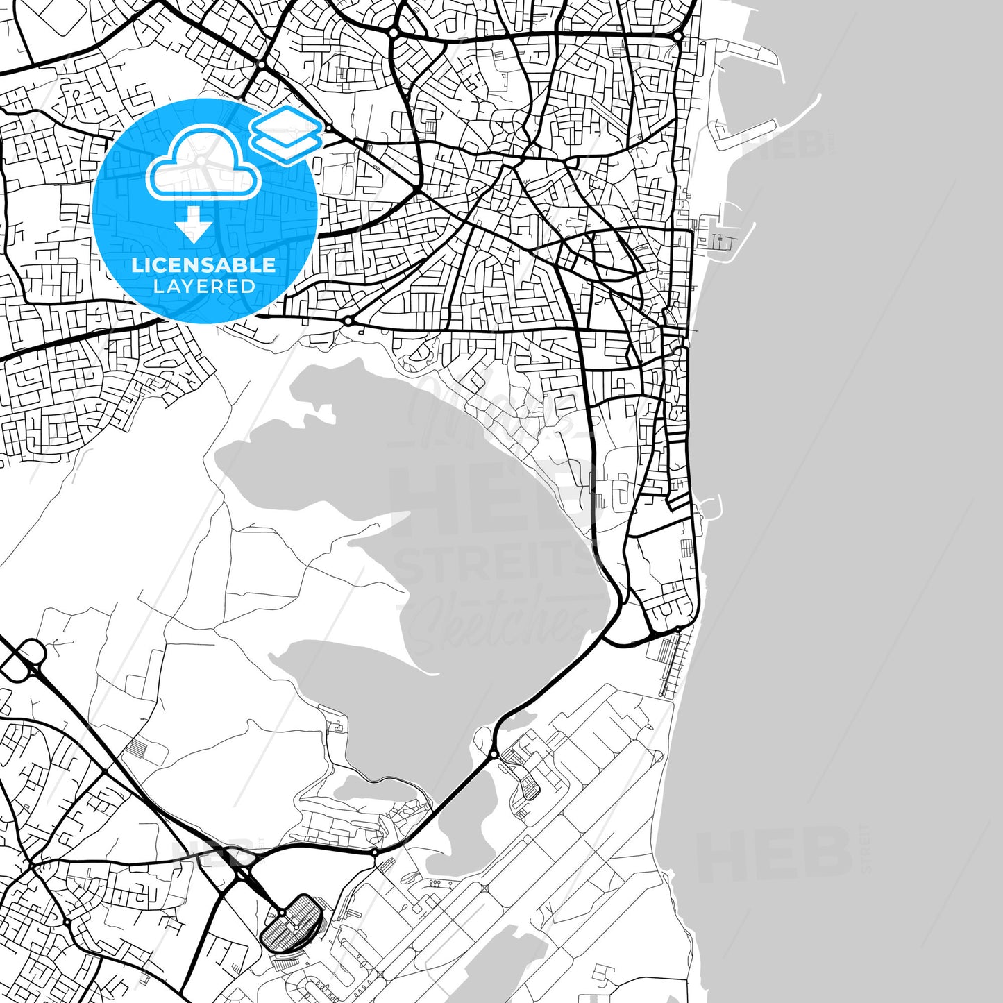 Layered PDF map of Larnaca  , Larnaka, Cyprus