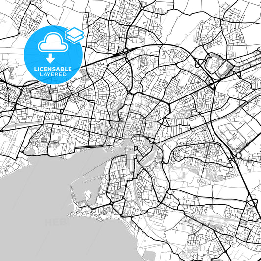 Layered PDF map of La Rochelle, Charente-Maritime, France