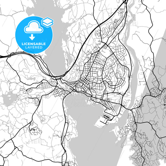 Layered PDF map of Larvik, Vestfold, Norway