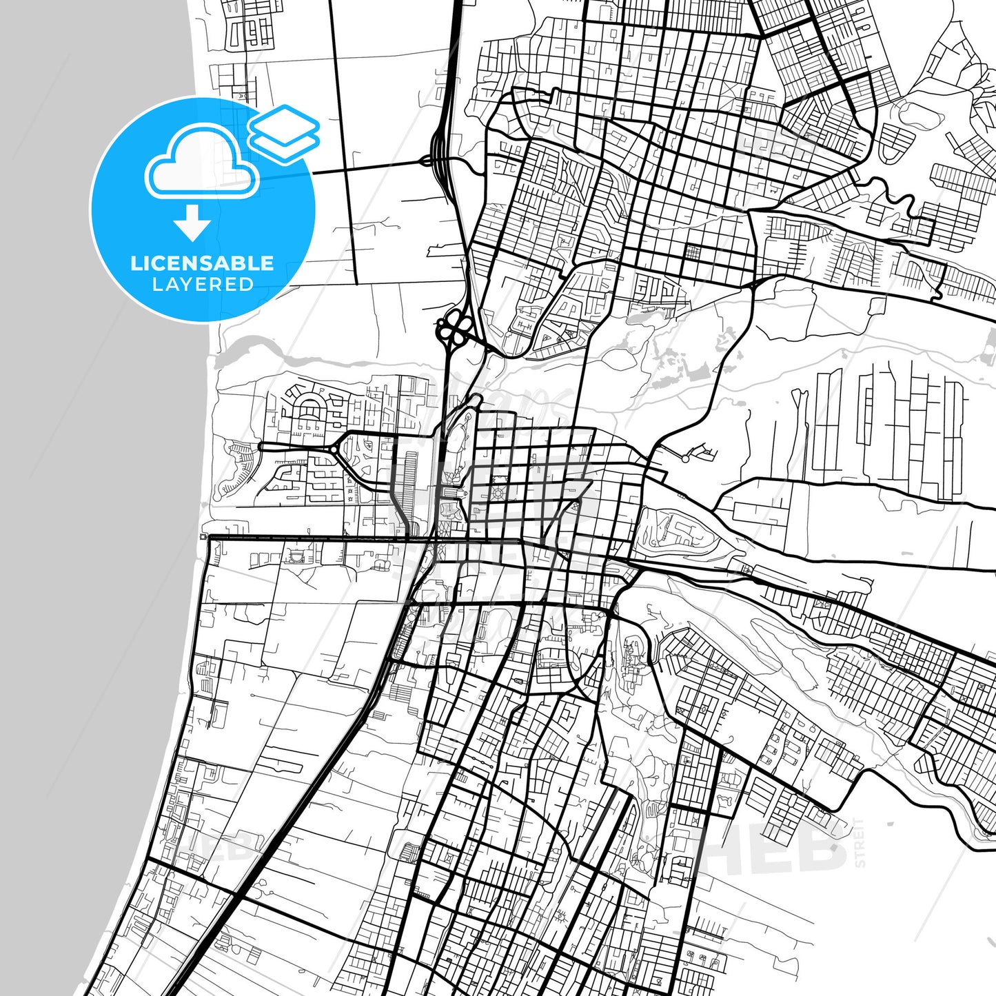 Layered PDF map of La Serena, Chile