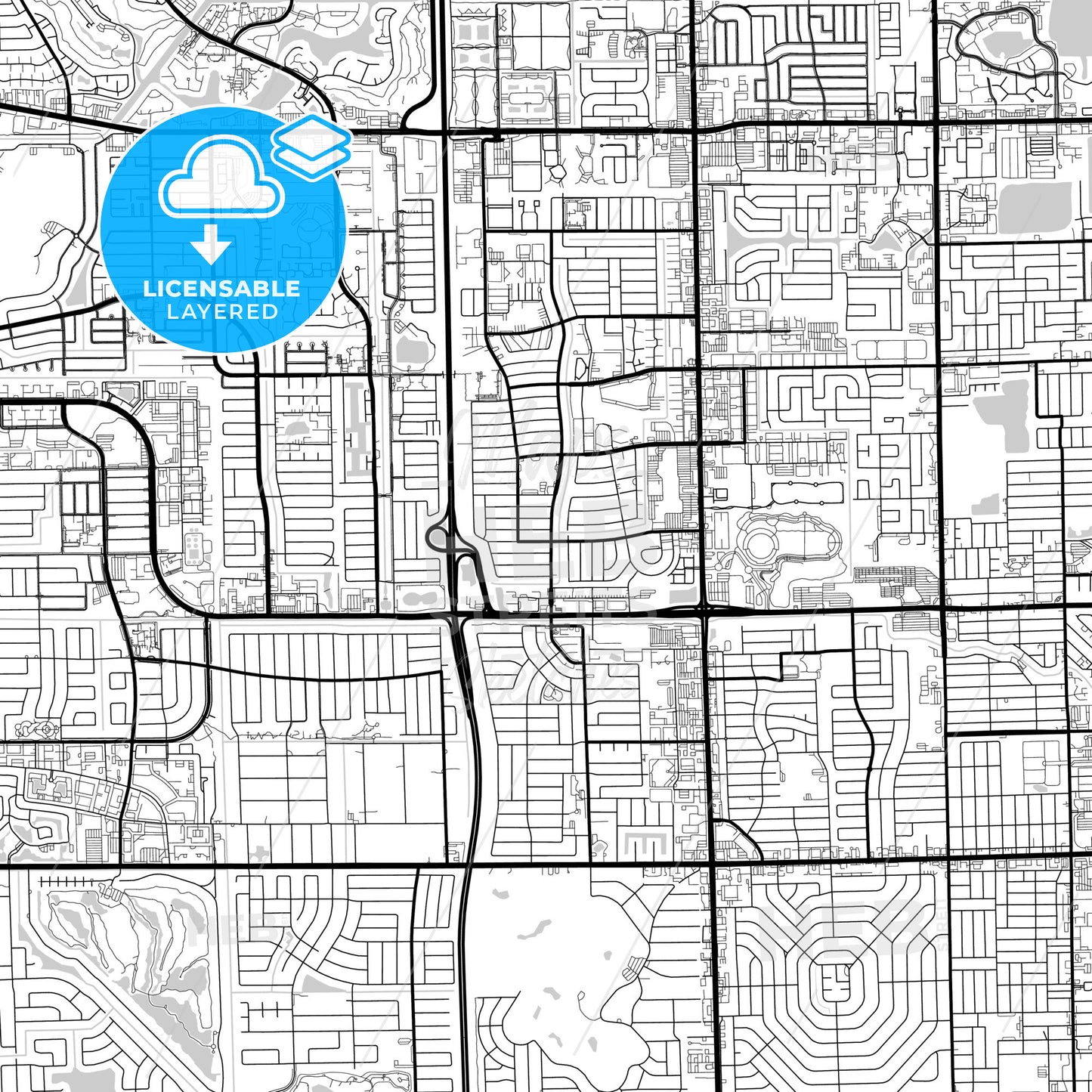 Layered PDF map of Lauderhill, Florida, United States