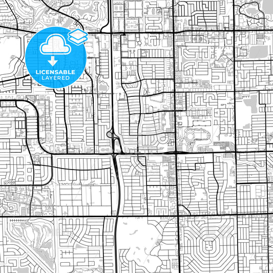 Layered PDF map of Lauderhill, Florida, United States