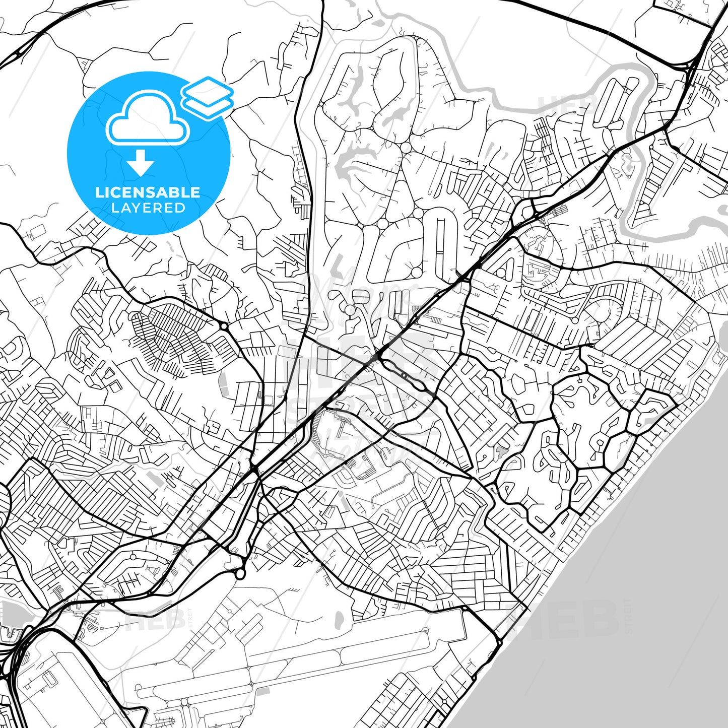 Layered PDF map of Lauro de Freitas, Brazil