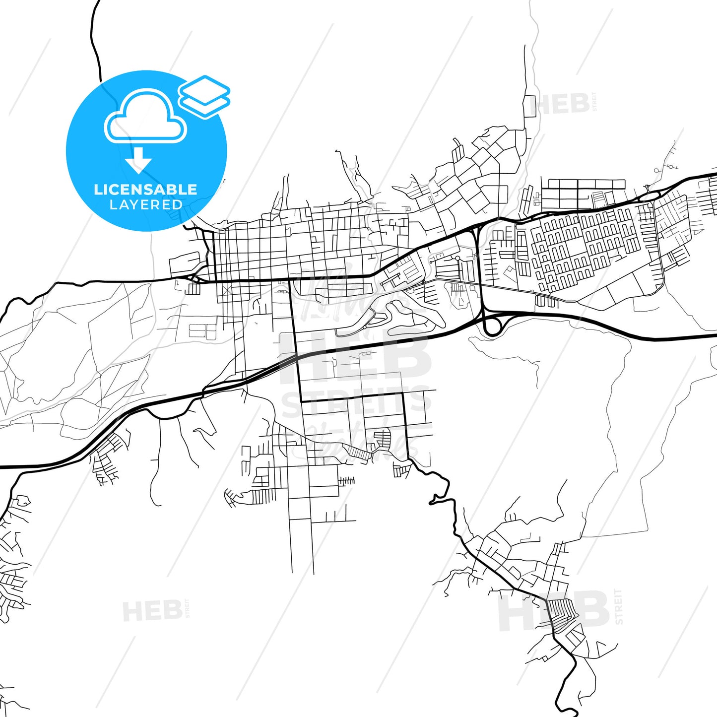 Layered PDF map of La Victoria, Venezuela