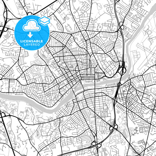 Layered PDF map of Lawrence, Massachusetts, United States