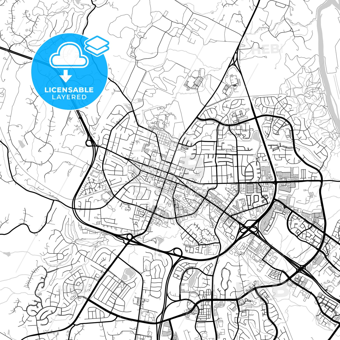 Layered PDF map of Leesburg, Virginia, United States