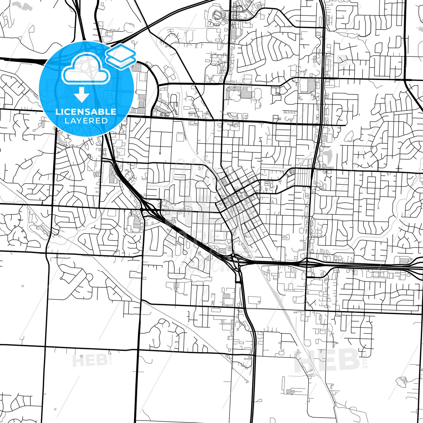 Layered PDF map of Lees Summit, Missouri, United States