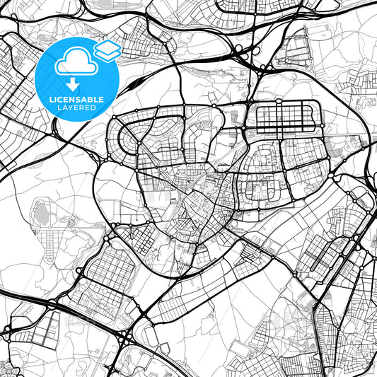 Layered PDF map of Leganés, Madrid, Spain