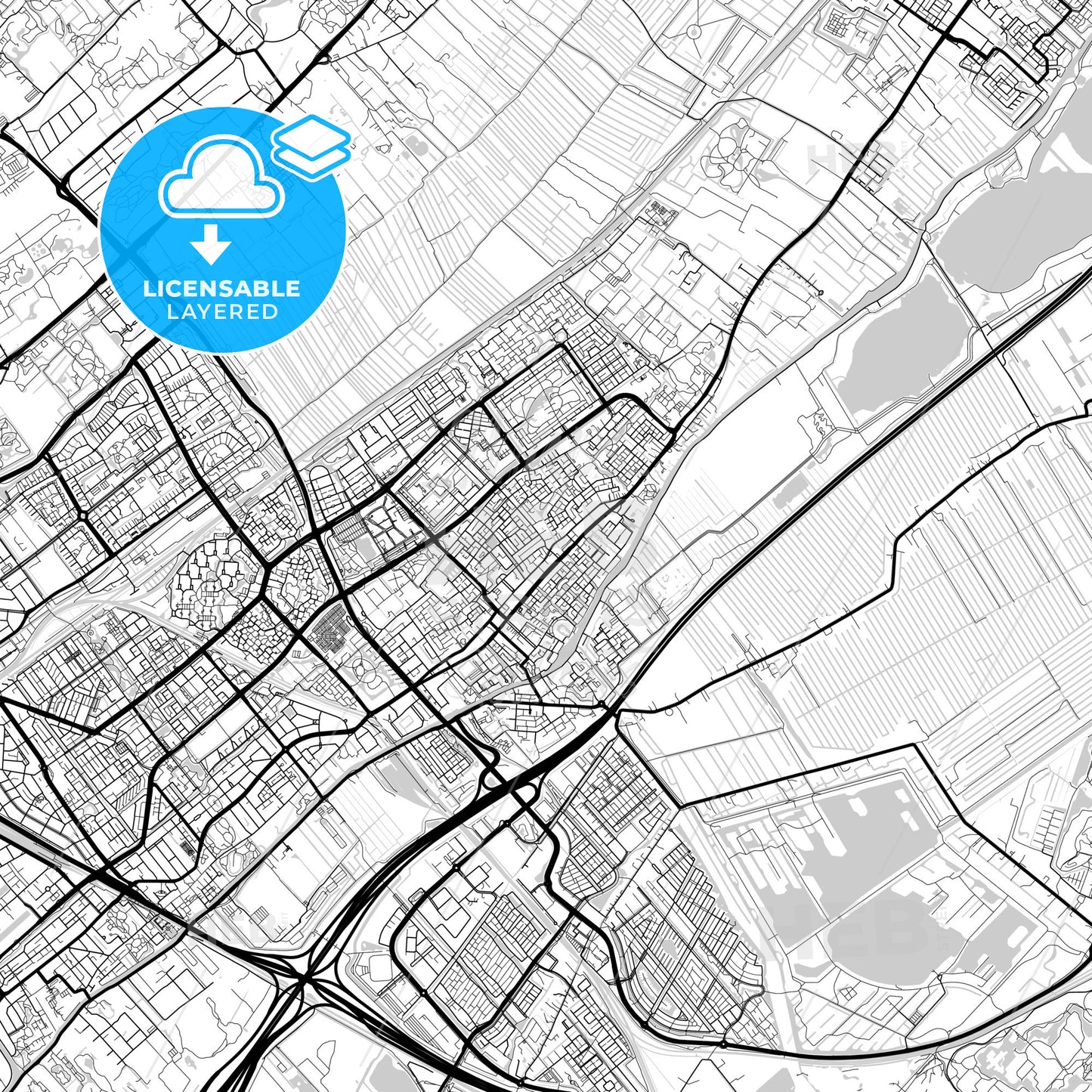 Layered PDF map of Leidschendam-Voorburg, South Holland, Netherlands