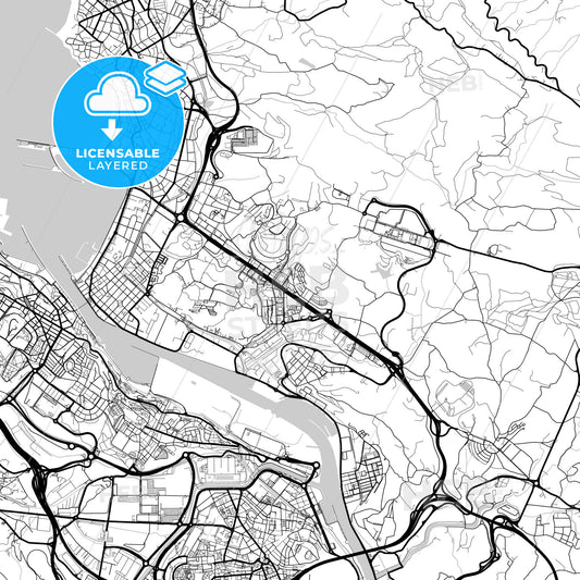 Layered PDF map of Leioa, Biscay, Spain