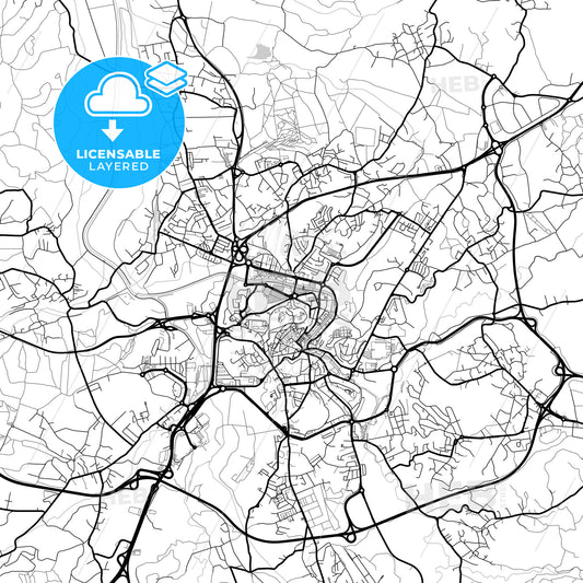 Layered PDF map of Leiria, Leiria, Portugal