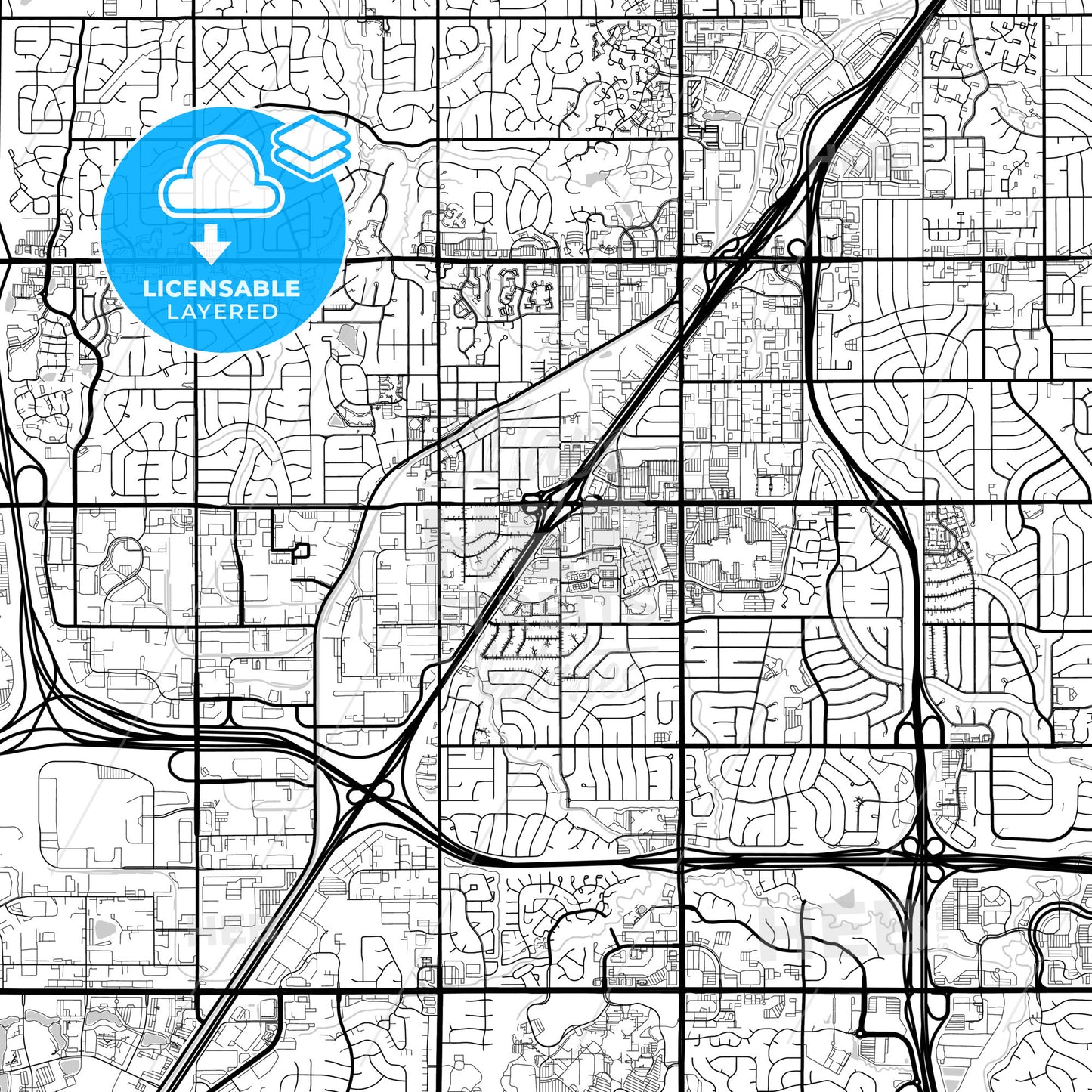 Layered PDF map of Lenexa, Kansas, United States