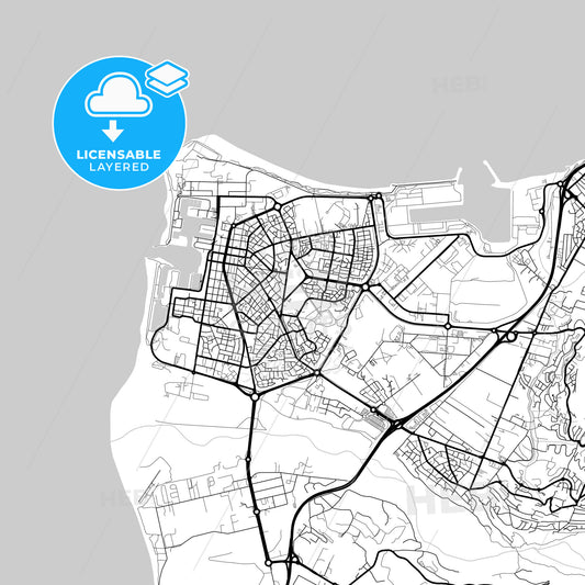 Layered PDF map of Le Port, Réunion, France