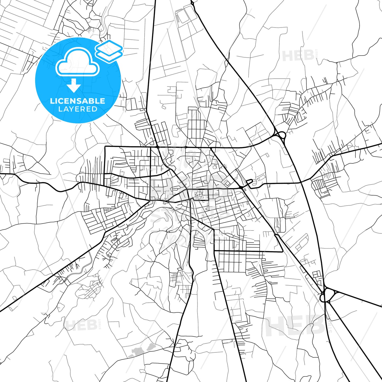 Layered PDF map of Leskovac, Jablanica, Serbia