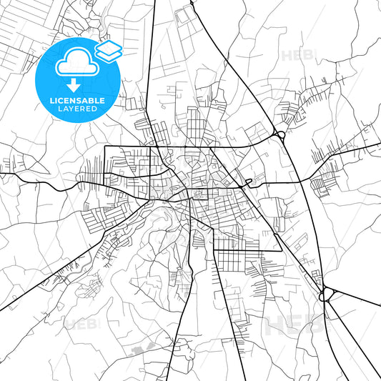 Layered PDF map of Leskovac, Jablanica, Serbia