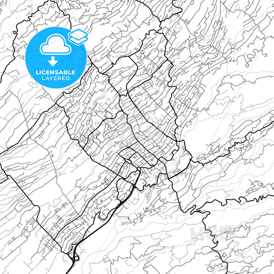 Layered PDF map of Le Tampon, Réunion, France