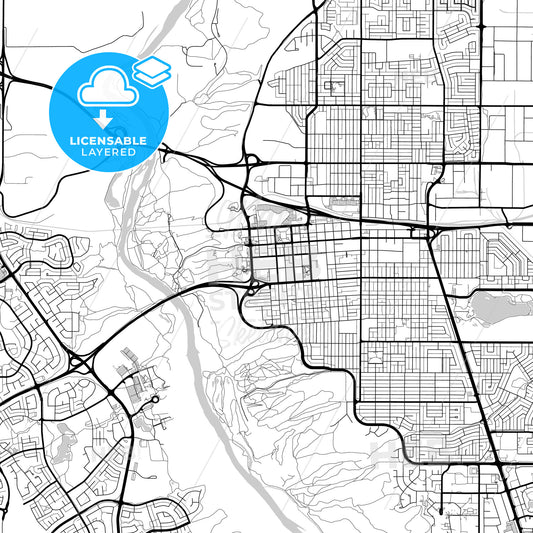Layered PDF map of Lethbridge, Alberta, Canada