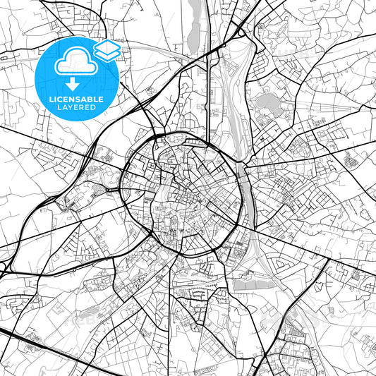 Layered PDF map of Leuven, Flemish Brabant, Belgium