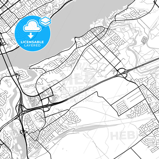 Layered PDF map of Lévis, Quebec, Canada