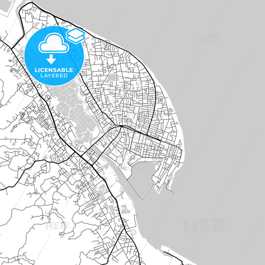 Layered PDF map of Lhokseumawe, Aceh, Indonesia