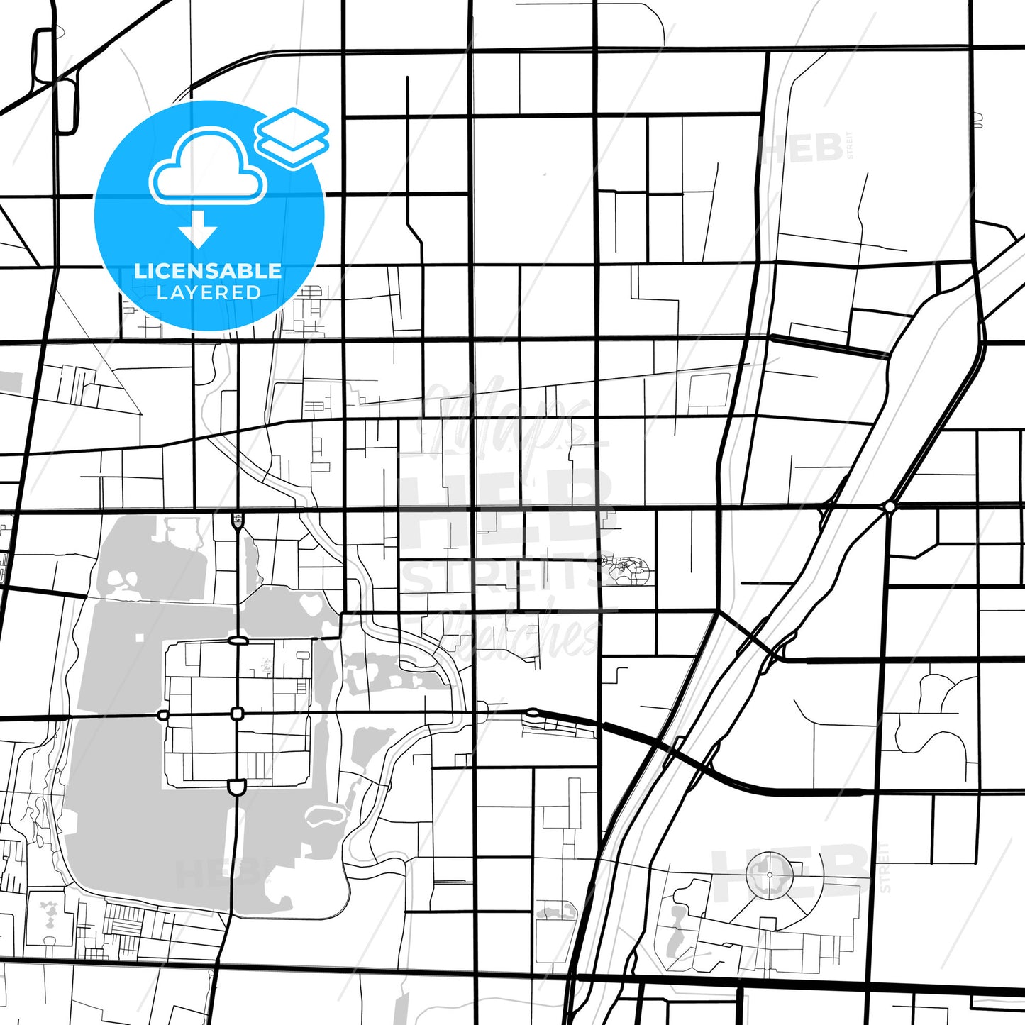 Layered PDF map of Liaocheng, Shandong, China