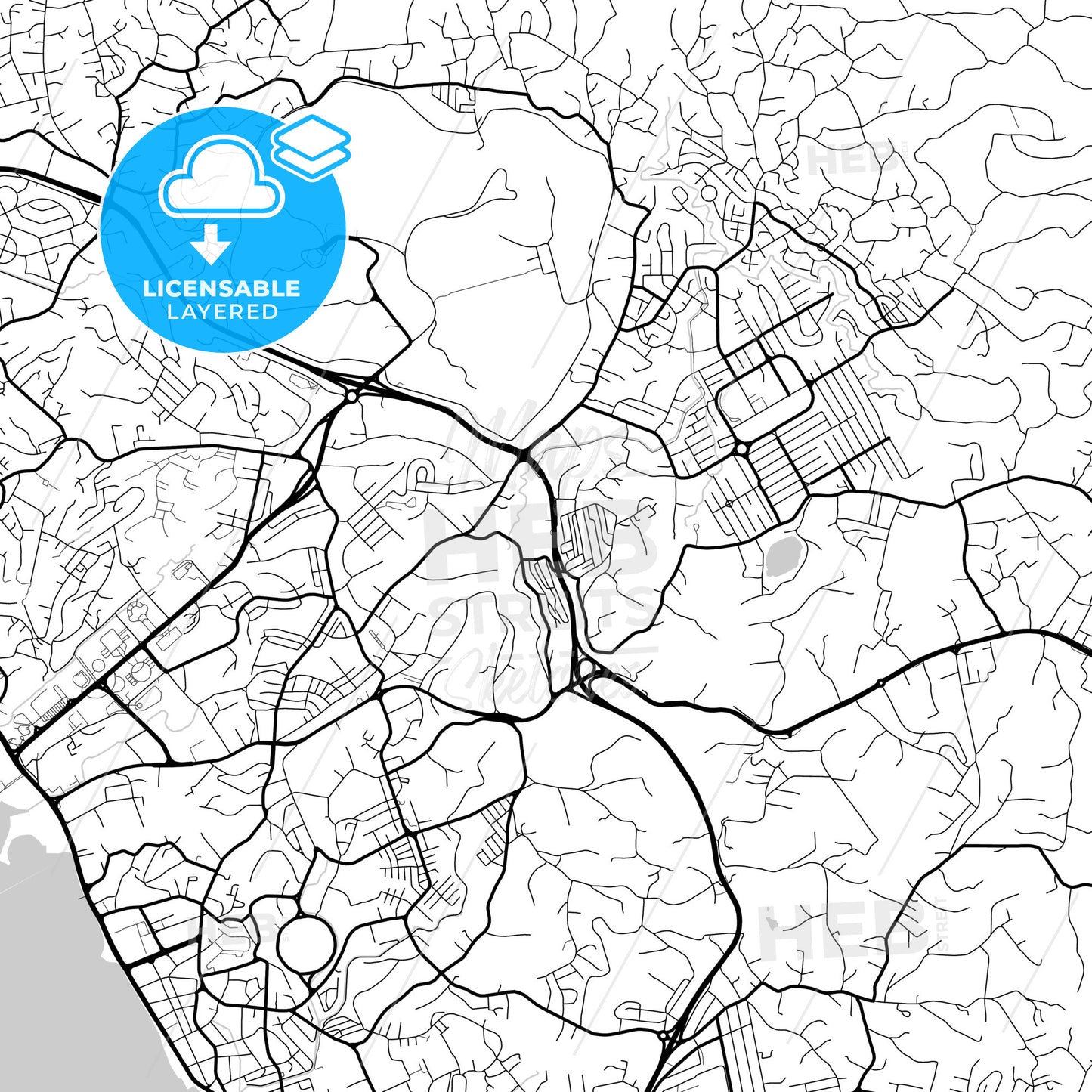 Layered PDF map of Libreville, Gabon