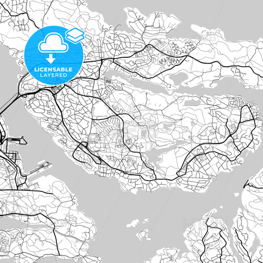 Layered PDF map of Lidingö, Sweden