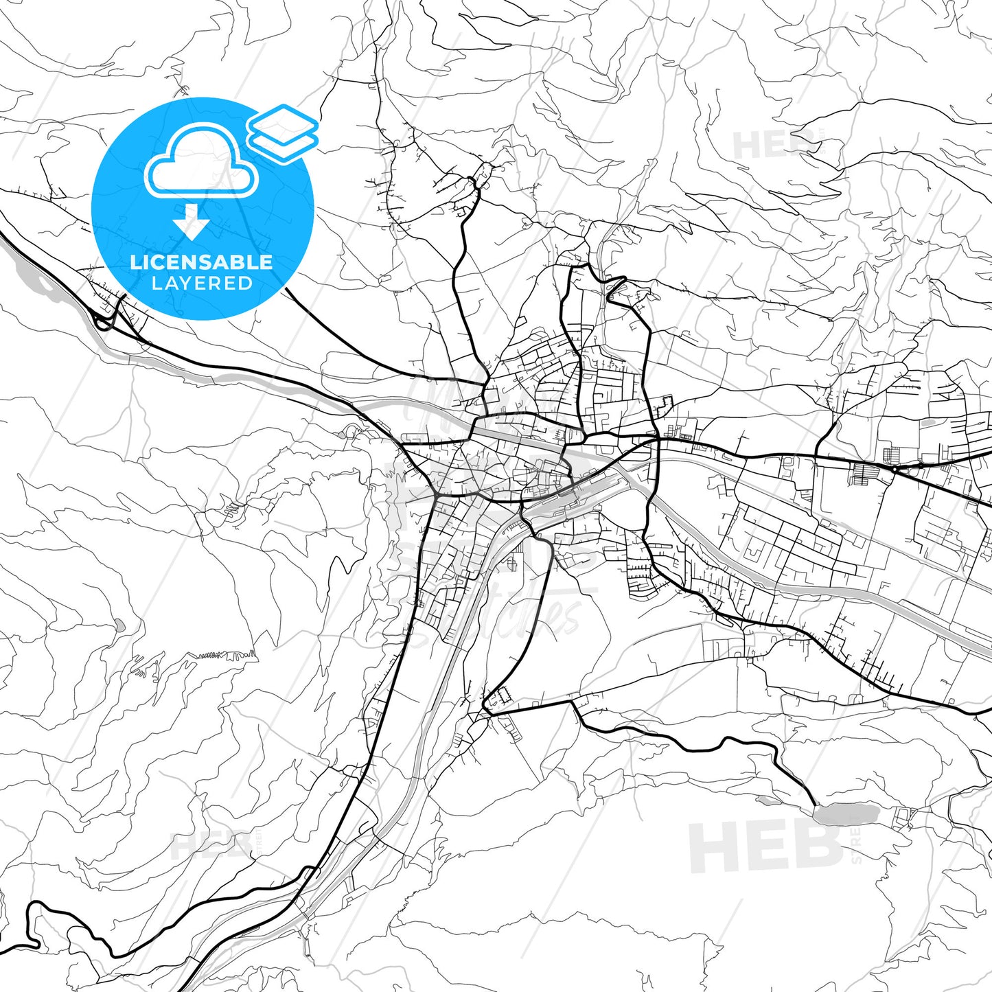 Layered PDF map of Lienz, Tyrol, Austria