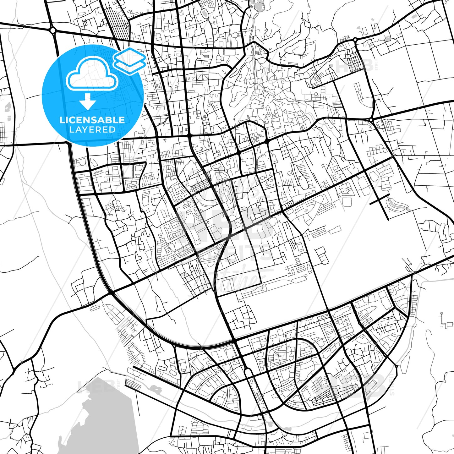 Layered PDF map of Lijiang, Yunnan, China