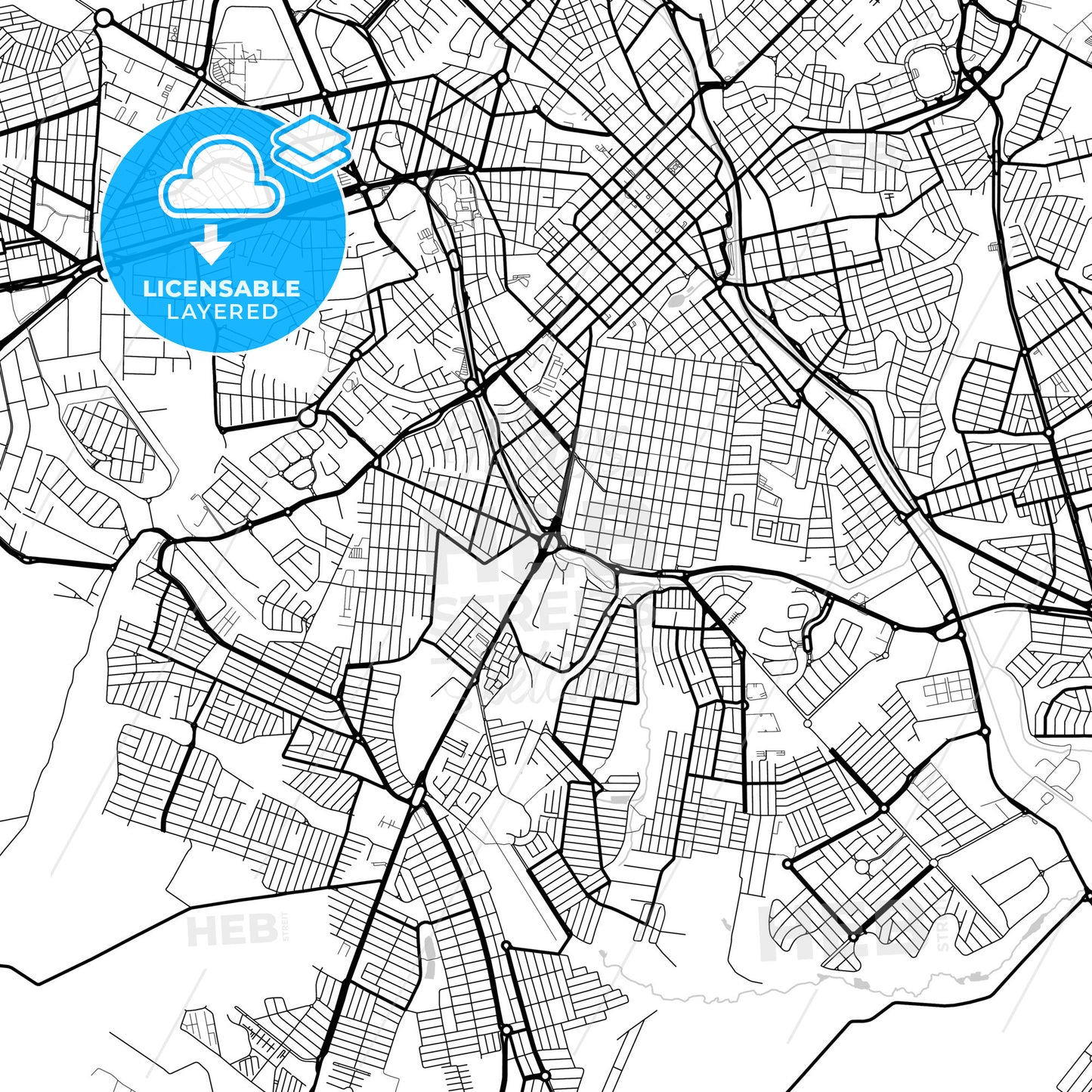 Layered PDF map of Limeira, Brazil