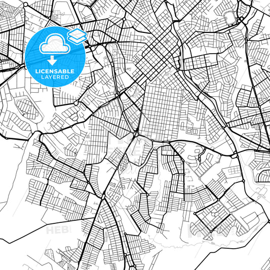 Layered PDF map of Limeira, Brazil