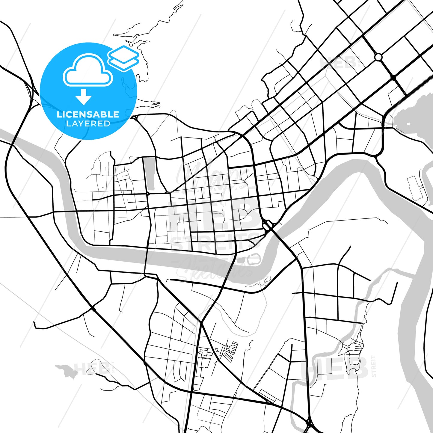 Layered PDF map of Linhai, Zhejiang, China