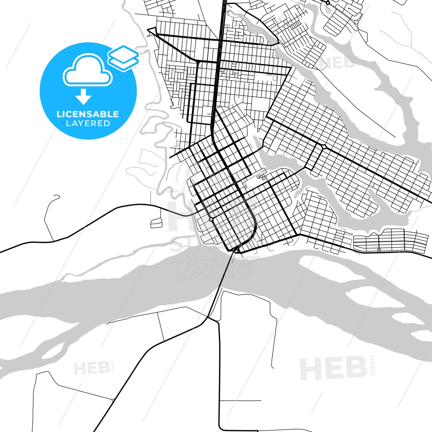 Layered PDF map of Linhares, Brazil