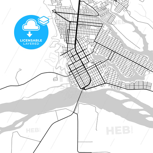 Layered PDF map of Linhares, Brazil